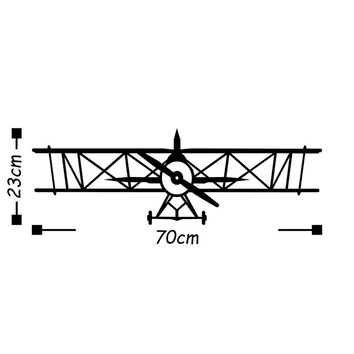 Wallity Airplane Escultura de Pared de Metal Negro